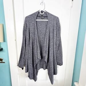 Barefoot Dreams Bamboo Chic Lite Knit Calypso Wrap Marled Heather Gray L / XL